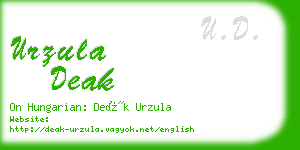 urzula deak business card